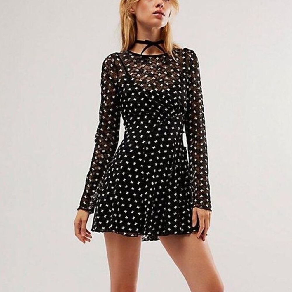NWOT Sheer Delight mini dress by Free People in size Small